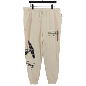 NEW Star‎ Wars Tie Fighter Jogger Sweatpants Cream XXL Disney 100